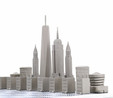 Skyline Chess Paslanmaz Çelik Mermer Satranç Takımı New York