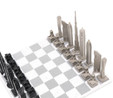 Skyline Chess Paslanmaz Çelik Mermer Satranç Takımı Dubai