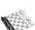 Skyline Chess Paslanmaz Çelik Mermer Satranç Takımı Tokyo