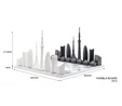 Skyline Chess Paslanmaz Çelik Mermer Satranç Takımı Tokyo