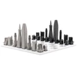 Skyline Chess Paslanmaz Çelik Mermer Satranç Takımı San Francisco