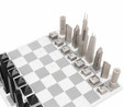 Skyline Chess Paslanmaz Çelik Mermer Satranç Takımı Chicago