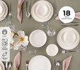 İstanbul Porselen Sade 18 Parça 6 Kişilik Yemek Takımı