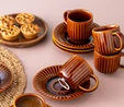 İstanbul Porselen Lev 6 Kişilik Kahve Fincan Takımı Kahverengi 90 ml