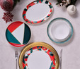 İstanbul Porselen Starlight Fine Bone New Year Yılbaşı Pasta Tabağı Multicolor 21 cm