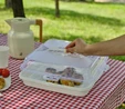 Karaca Container Rocca Kare Pasta Taşıma Fanusu Krem