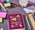 Karaca Container Klasik Unicorn Çizgili 64 Yaprak Simli Defter