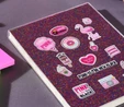 Karaca Container Pink Çizgili 64 Yaprak Simli Defter