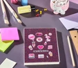 Karaca Container Pink Çizgili 64 Yaprak Simli Defter