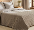 Kaşmir Home Greta Geometrik Çift Kişilik Yatak Örtüsü Takımı Koyu Gri 230x240 cm