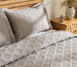 Kaşmir Home Greta Geometrik Çift Kişilik Yatak Örtüsü Takımı Koyu Gri 230x240 cm