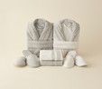 Kaşmir Home Elin 6 Parça Aile Banyo Seti Offwhite Gri