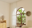 Kaşmir Home Edna Simli Tül Bambu Perde Offwhite 300x270 cm