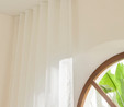 Kaşmir Home Edna Simli Tül Bambu Perde Offwhite 300x270 cm