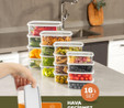 Vienev 16'lı Hava Geçirmez Saklama Kabı Seti Gri 4x(250-500-750-1200 Ml)