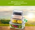 Vienev 4'lü Hava Geçirmez Saklama Kabı Seti Antrasit 1x(250-500-750-1200 Ml)