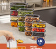 Vienev 16'lı Hava Geçirmez Saklama Kabı Seti Antrasit 4x(250-500-750-1200 Ml)