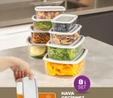 Vienev 8'li Hava Geçirmez Saklama Kabı Seti Gri 2x(250-500-750-1200 Ml)