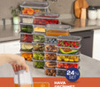 Vienev 24'lü Hava Geçirmez Saklama Kabı Seti Antrasit 6x(250-500-750-1200 Ml)