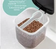 Vienev Beyaz Serigrafi Etiketli 6'lı 500 Ml Standlı Kendinden Yapışkanlı Kaşıklı Baharatlık Seti Siyah