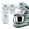 Berghoff Gem Retro 5 L Stand Mikser – 1600 W, Dayanıklı Döküm Alüminyum Gövde | Mint Yeşil