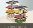 Vienev 9'lu Block Buzdolabı Ve Derin Dondurucu Sızdırmaz Saklama Kabı Şeffaf Antrasit 3x(1,5 Lt)-6x(0,7 Lt)