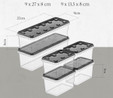 Vienev 6'lı Block Buzdolabı Ve Derin Dondurucu Sızdırmaz Saklama Kabı Şeffaf Antrasit 2x(1,4 Lt)-4x(0,7 Lt)
