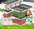 Vienev 6'lı Block Buzdolabı Ve Derin Dondurucu Sızdırmaz Saklama Kabı Şeffaf Antrasit 2x(1,4 Lt)-4x(0,7 Lt)