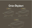 Vienev 3'lü Vip Dikdörtgen Mikrodalga Ve Difrize Uygun Saklama Kabı Seti Mavi 1x(1750,1050,600 Ml)