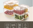 Vienev 6'lı Block Buzdolabı Ve Derin Dondurucu Sızdırmaz Saklama Kabı Şeffaf 2x(1,5 Lt)-4x(0,7 Lt)