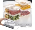 Vienev 6'lı Block Buzdolabı Ve Derin Dondurucu Sızdırmaz Saklama Kabı Şeffaf 2x(1,5 Lt)-4x(0,7 Lt)