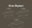 Vienev 3'lü Vip Dikdörtgen Mikrodalga Ve Difrize Uygun Saklama Kabı Seti Gri 1x(1750,1050,600 Ml)