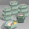 Vienev 12'li Vip Dikdörtgen Mikrodalga Ve Difrize Uygun Saklama Kabı Seti Yeşil 4x(1750,1050,600 Ml)