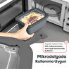 Vienev 9'lu Vip Dikdörtgen Mikrodalga Ve Difrize Uygun Saklama Kabı Seti Gri 3x(1750,1050,600 Ml)