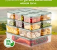 Vienev 17'li Buzdolabı Düzenleyici Organizer Mikrodalgaya Uygun Difriz Saklama Kabı Mint