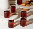 Vienev 6'lı Isıya Dayanıklı Borosilikat Cam Kupa Bardak