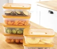 Vienev 6'lı Hava Kanallı Ayarlanabilir Sebze Ve Meyve Saklama Kabı 6x(1,15 lt) turuncu