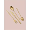 The Mia Giallo Çatal Kaşık Bıçak Takımı Mat Gold 24 Parça