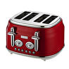 Berghoff Gem Retro 4 Dilim Ekmek Kızartma Makinesi – 1750 W, Paslanmaz Çelik Gövde | Kırmızı