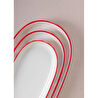 The Mia Joy Oval Servis 2li Set Kırmızı 17x30x4 Cm