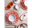 The Mia Joy Oval Servis 2li Set Kırmızı 11x21x3 Cm