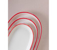 The Mia Joy Oval Servis 2li Set Kırmızı 11x21x3 Cm