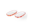 The Mia Joy Oval Servis 2li Set Kırmızı 11x21x3 Cm