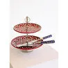 The Mia Corallo 2 Katlı Kek Pasta Servisi Kırmızı 27x22x31