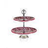The Mia Corallo 2 Katlı Kek Pasta Servisi Kırmızı 27x22x31