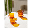 The Mia Striped Borosilikat Cam Kahve Kupası Amber 310 Ml