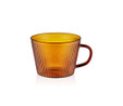 The Mia Striped Borosilikat Cam Kahve Kupası Amber 310 Ml