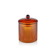 The Mia Striped Borosilikat Cam Şekerlik Amber 9x9x11 Cm