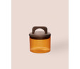 The Mia Akasya Kulplu Cam Kavanoz Amber 350 Ml