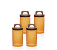 The Mia Akasya Kulplu Cam Kavanoz Seti Amber 4 Parça 1000 Ml